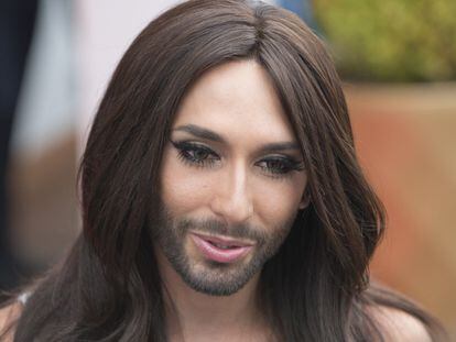 A cantora Conchita Wurst, em Madri.