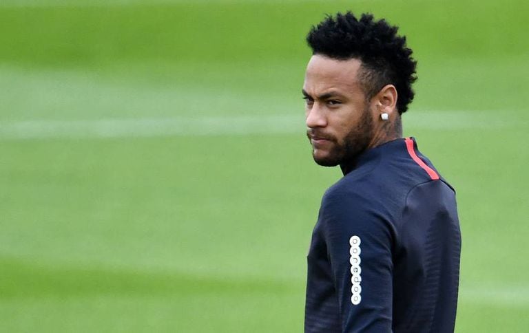 Neymar, durante um treinamento com o PSG.
