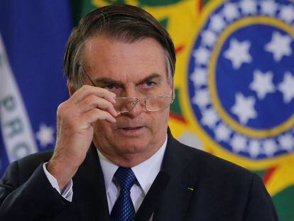 Bolsonaro discursa na cerimônia de 100 dias de Governo.