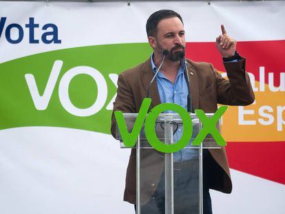 Santiago Abascal, líder do Vox, durante a campanha das eleições andaluzas