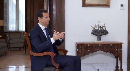 Bashar al-Assad em entrevista para a TV russa.