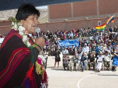 O presidente boliviano, Evo Morales, em Chuquisaca em 19 de maio.