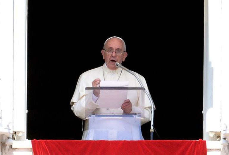 O papa Francisco, durante o Ângelus neste domingo.