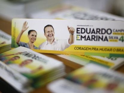 Material de campanha da candidatura de Campos.