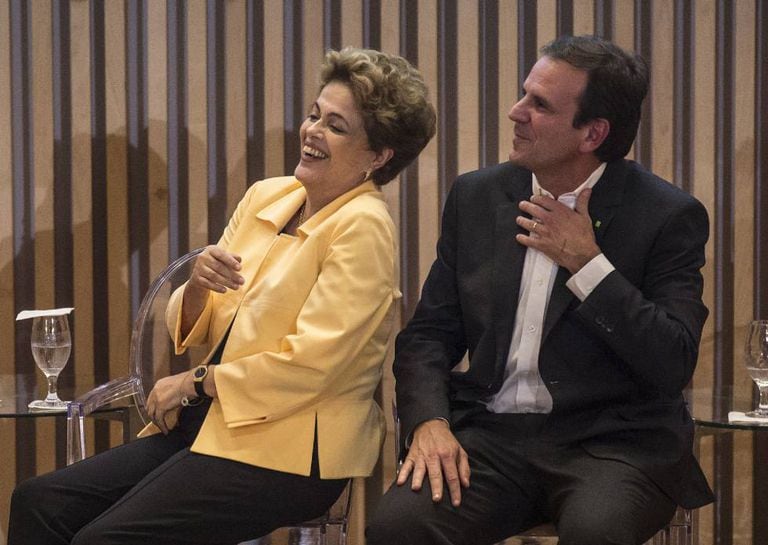 Dilma e Eduardo Paes na inauguração do Museu do Amanhã, no Rio, nesta quinta-feira.