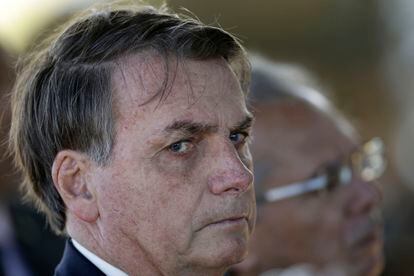 Jair Bolsonaro no Palácio da Alvorada nesta segunda.