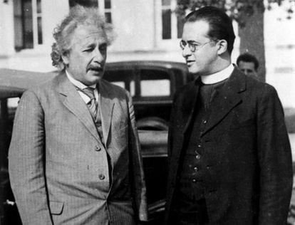 Einstein e Lemaître, juntos na Califórnia, em 1933.
