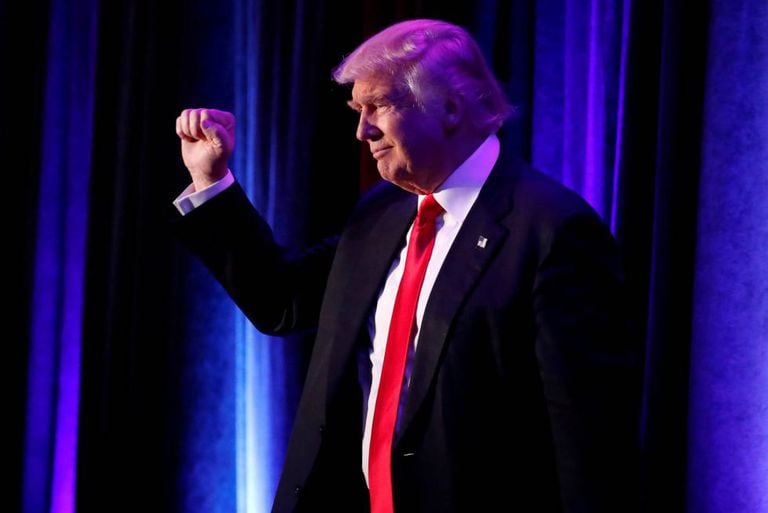 Donald Trump, na noite de sua vitória eleitoral, em Nova York.