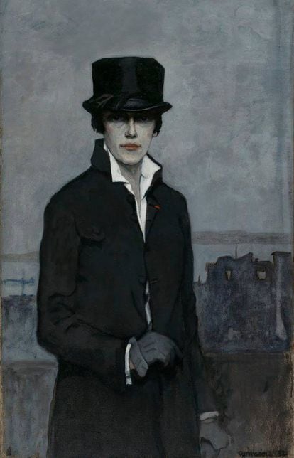 Romaine Brooks, 'Autorretrato' (1923). Pode ser visto no Museu Smithsonian de Arte Americana, localizado em Washington D.C. 