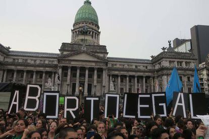 Manifestação pela legalização do aborto em Buenos Aires, no último dia 19.