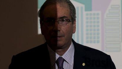 Cunha durante um seminário em Brasília.