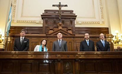 Os cinco membros da Corte Suprema de Justiça da Argentina, em outubro de 2019.