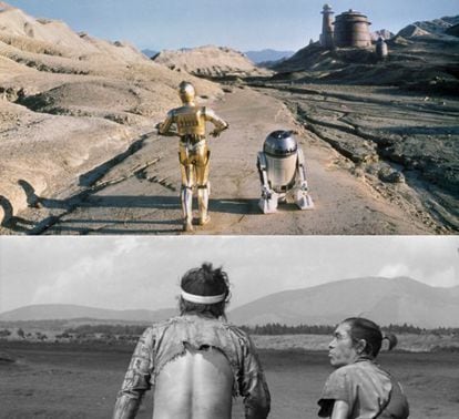 Fotogramas de O Retorno de Jedi e A Fortaleza Escondida de Kurosawa.
