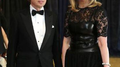 Nicolas Berggruen e Arianna Huffington em um jantar de gala, neste ano, nos EUA.