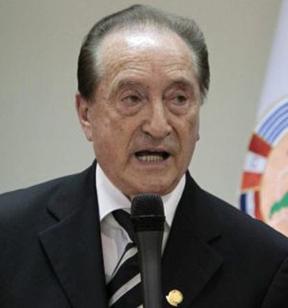 O presidente da Conmebol, o uruguaio Eugenio Figueredo.