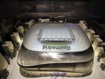 Primeiro desenho do estádio Bernabéu feito pela empresa alemã GMP Architekten e os estúdios L-35 e Ribas&Ribas.