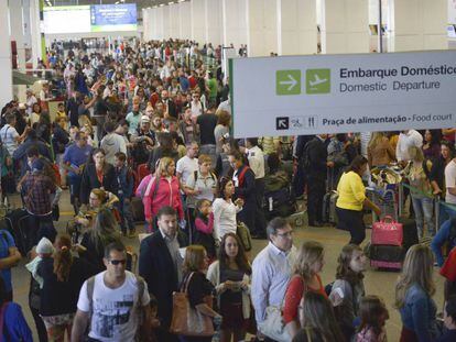 Aeroporto de Bras&iacute;lia, nesta segunda-feira.