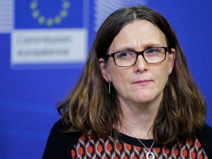 A comiss&aacute;ria europeia de Com&eacute;rcio Cecilia Malmstrom.