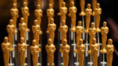 Doces com forma de estatueta do Oscar, em uma festa em 15 de fevereiro em Hollywood.