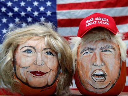 John Kettman, de LaSalle (Illinois), pintou os rostos dos candidatos
