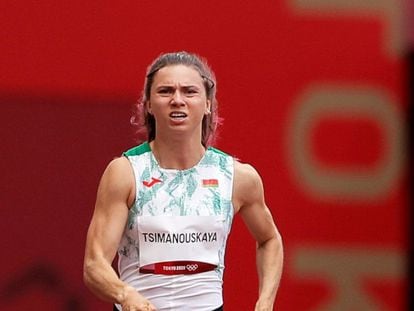 A atleta Kristsina Tsimanuskaia.