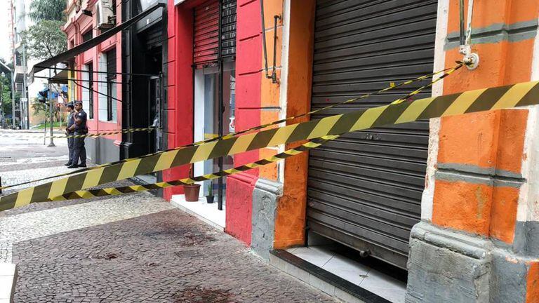 Local onde a vítima foi esfaqueada