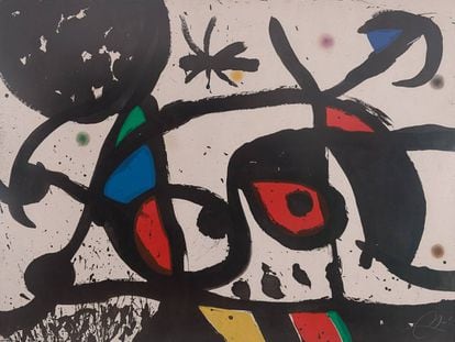 Obra atribuída a Miró e apreendida pela justiça brasileira.