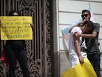 Ato de repúdio ao assassinato de Marielle e Anderson no Rio.