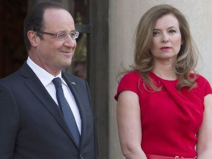 Francois Hollande e sua mulher, Valerie Trierweiler, em 2013.