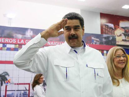 Maduro e a primeira dama, Cilia Flores.