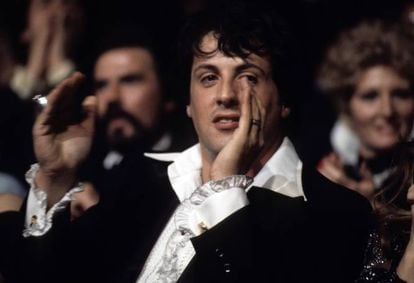 Stallone durante a cerimônia do Oscar de 1977, na qual não ganhou nada. 