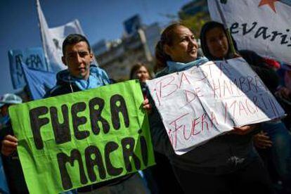 Manifestação contra a política econômica do Governo de Macri em 22 de agosto.