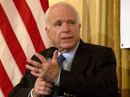 John McCain, nesta segunda-feira em um ato de campanha republicano.