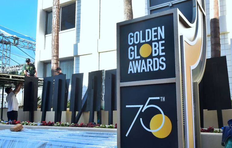 Preparativos no Beverly Hilton Hotel, em 5 de janeiro, para a festa do Globo de Ouro.
