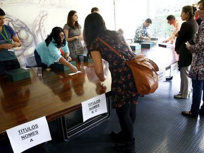 Os brasileiros votam na Casa do Brasil, em Madri, no último 5 de outubro.