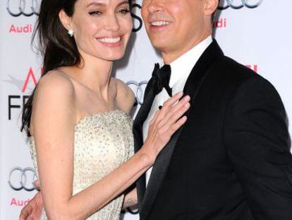 Angelina Jolie e Brad Pitt na apresenta&ccedil;&atilde;o de &#039;&Agrave; Beira Mar&#039;.