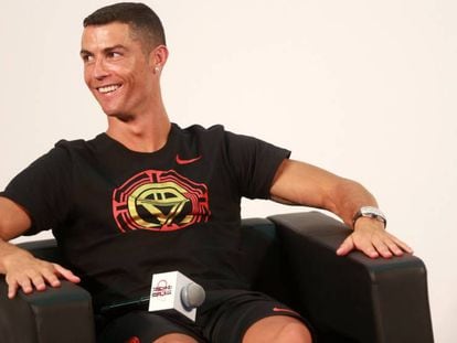 Cristiano Ronaldo, durante uma visita a Pequim, este 19 de julho.