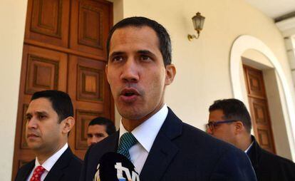 Juan Guaidó, na Assembleia Nacional venezuelana, nesta segunda-feira.