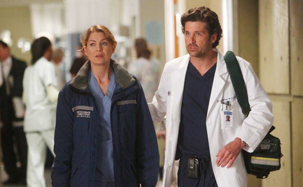 Ellen Pompeo e Patrick Dempsey, em um episódio da temporada oito de ‘Grey's Anatomy'.