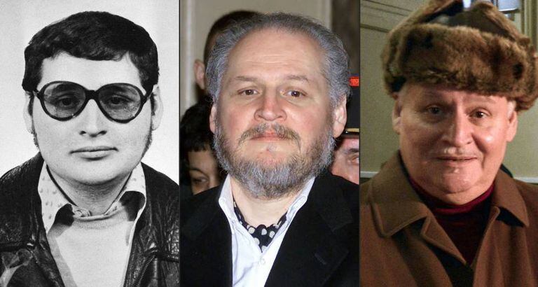Ilich Ramirez Sánchez em foto dos anos 1970, na chegada ao Palácio de Justiça em 2001 e no mesmo tribunal em 2013.