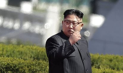 O líder norte-coreano, Kim Jong-un, na quinta-feira, 13 de abril, em Pyongyang.