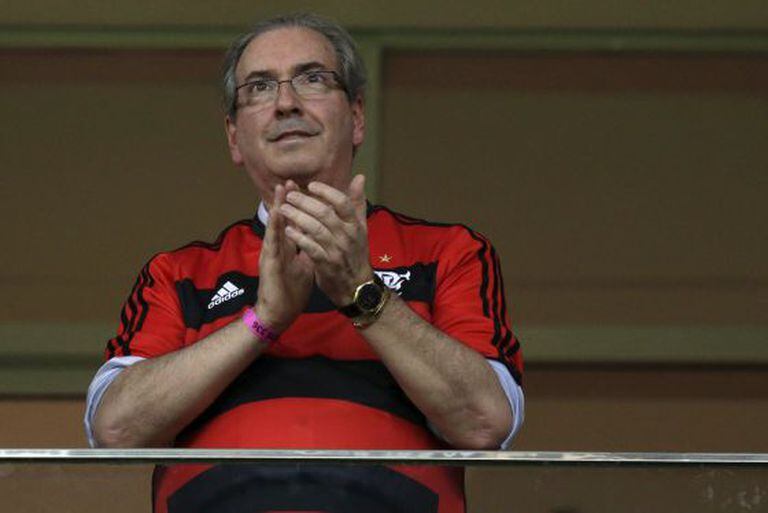 Eduardo Cunha, depois de um jogo do Flamengo dia 17.