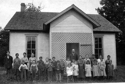 Escola no condado de Parke, em Indiana, 1898.
