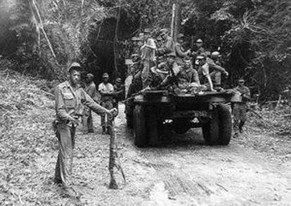 Militares participam da segunda campanha na região do Araguaia, realizada pelo Exército em 1972.