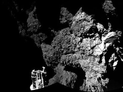A sonda 'Philae', sobre o cometa 67P/Churyumov-Gerasimenko.