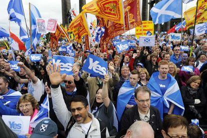 Partidários da independência da Escócia.