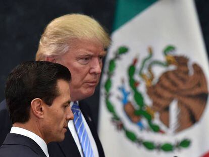 Peña Nieto e Trump durante a conferência de imprensa.
