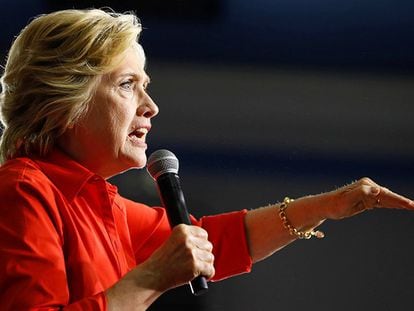 A candidata democrata, Hillary Clinton, neste sábado em Youngstown (Ohio, EUA).