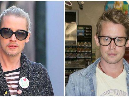 Macaulay Culkin, em março de 2015. À direita, na foto postada em seu Twitter