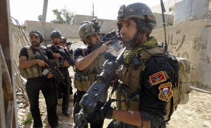 Membros das forças especiais iraquianas em Ramadi.